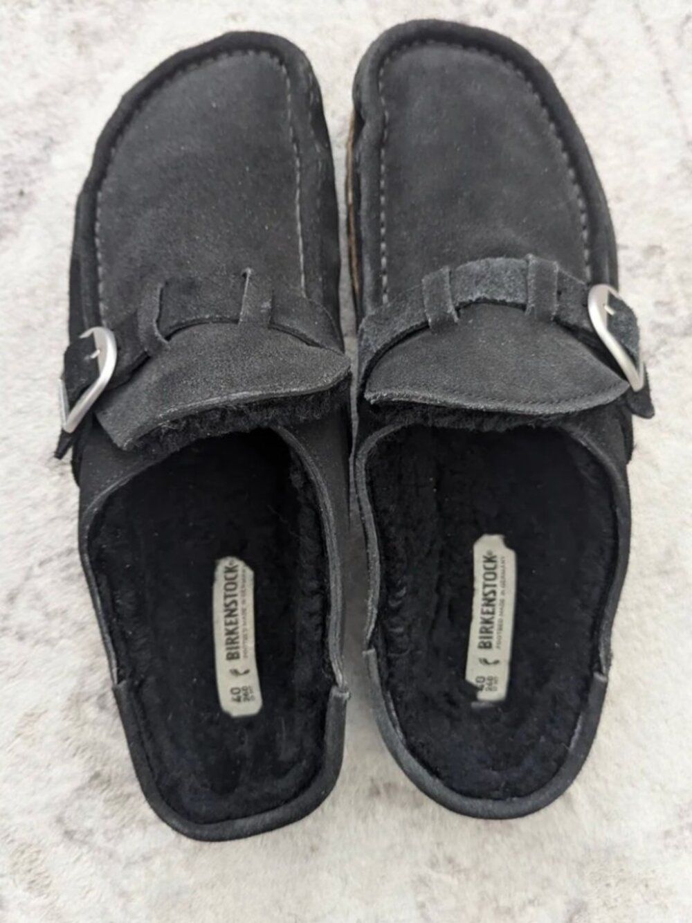 Birkenstock Black Buckley genuine shearling Size 40 - Picture 11 of 16